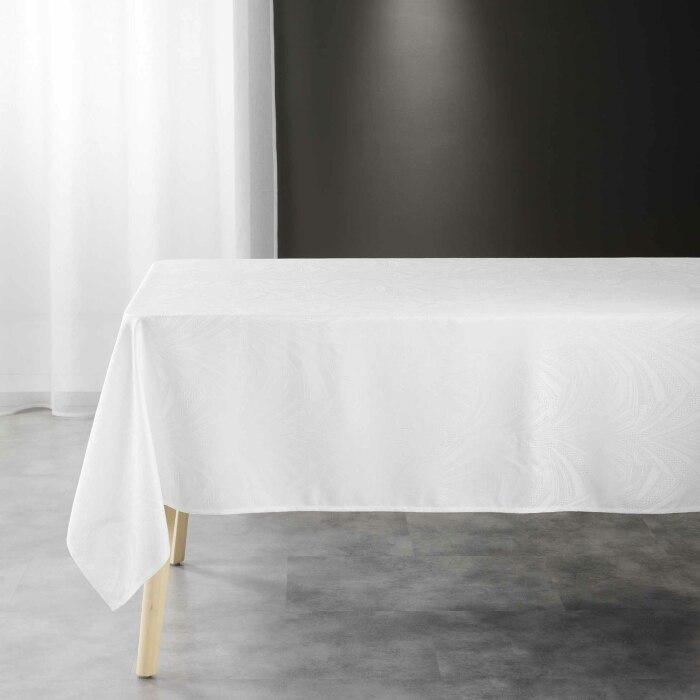 NAPPE RECTANGLE 140X240CM JACQUARD LOLLY BLANC