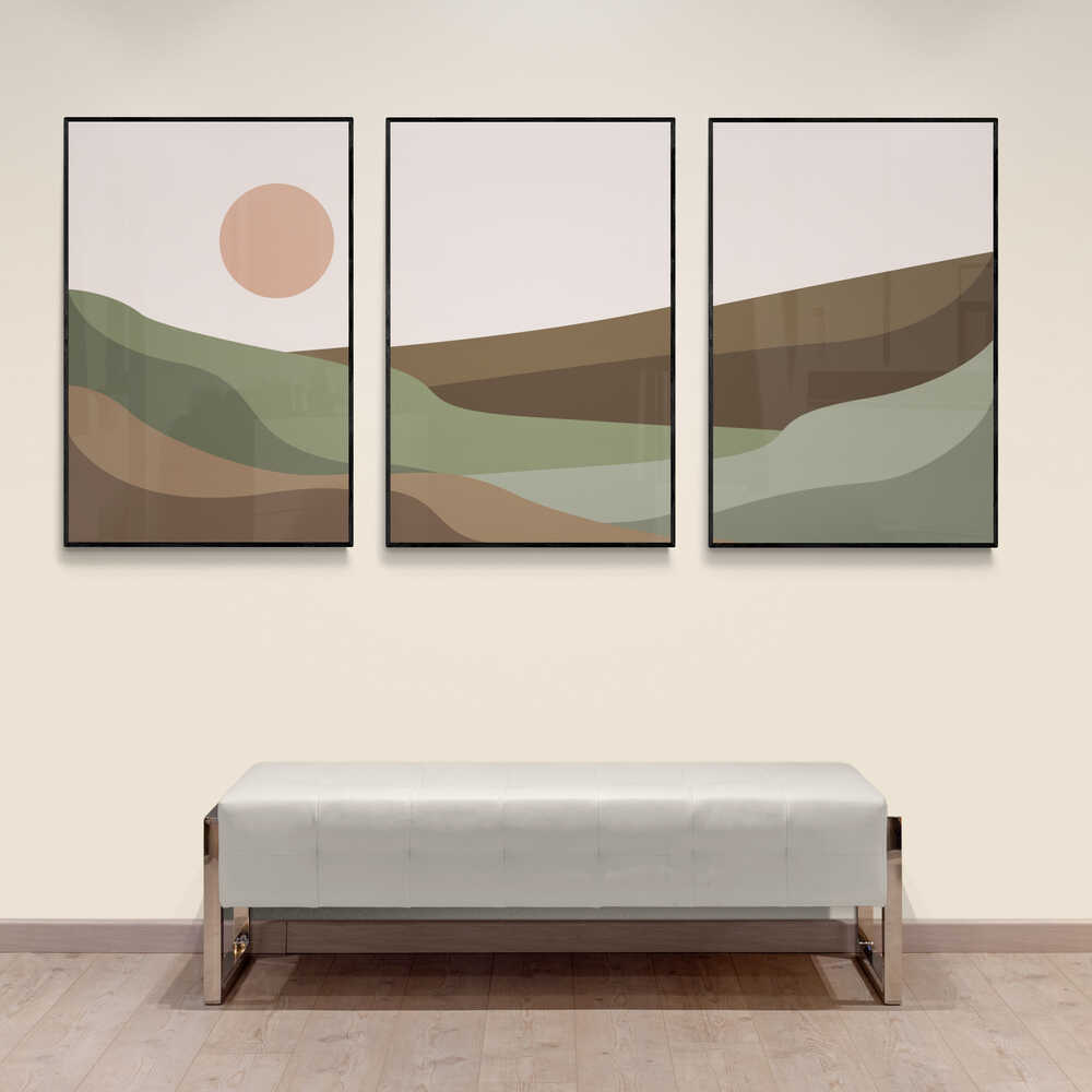 Walljar poster ingelijst - Abstract Mountains Poster ingelijst - 50 x 70 cm