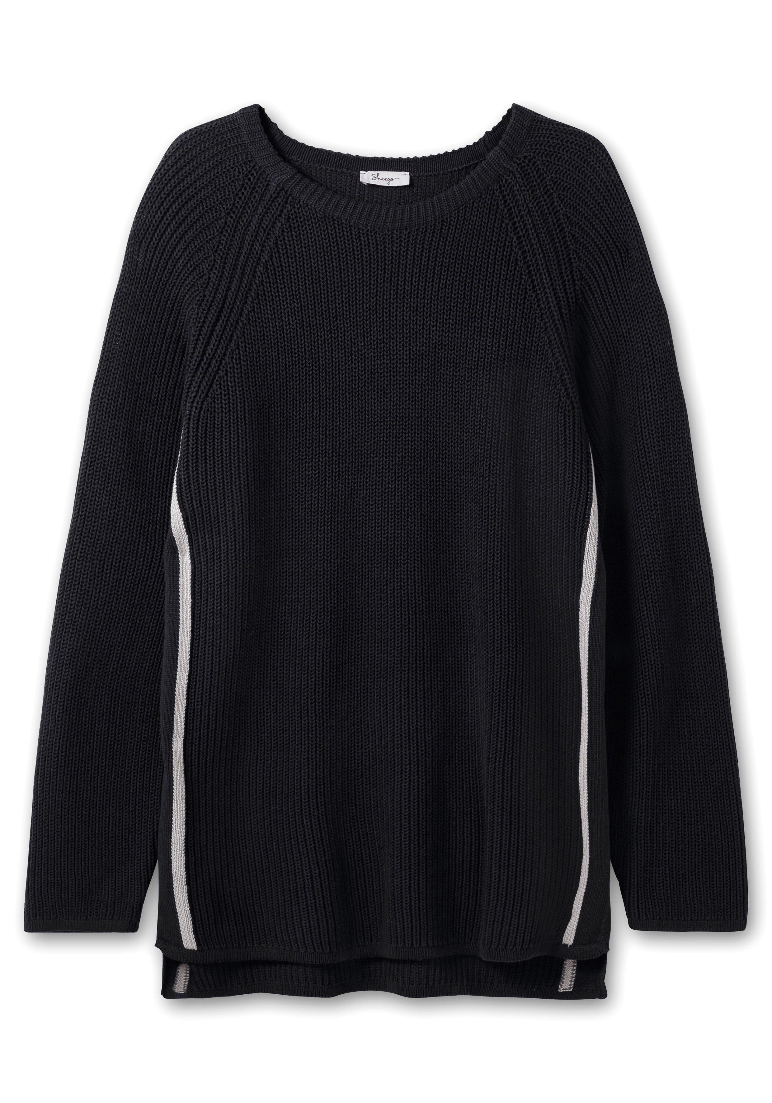 Pullover mit seitlichen Kontrastreifen