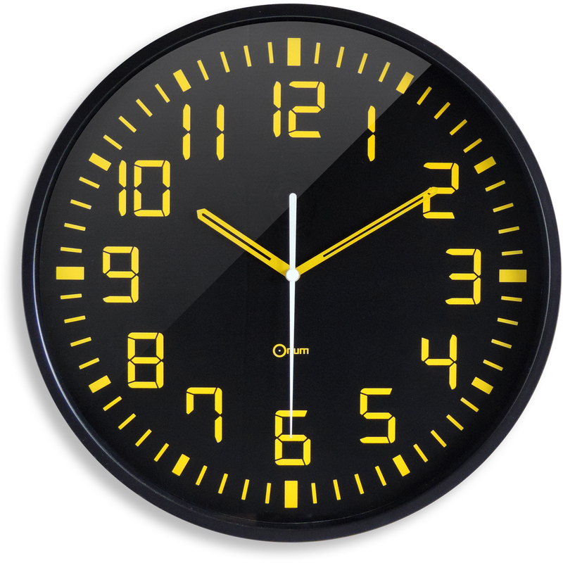 CEP Wanduhr 2110230011, ø 30 cm, schwarz/gelb