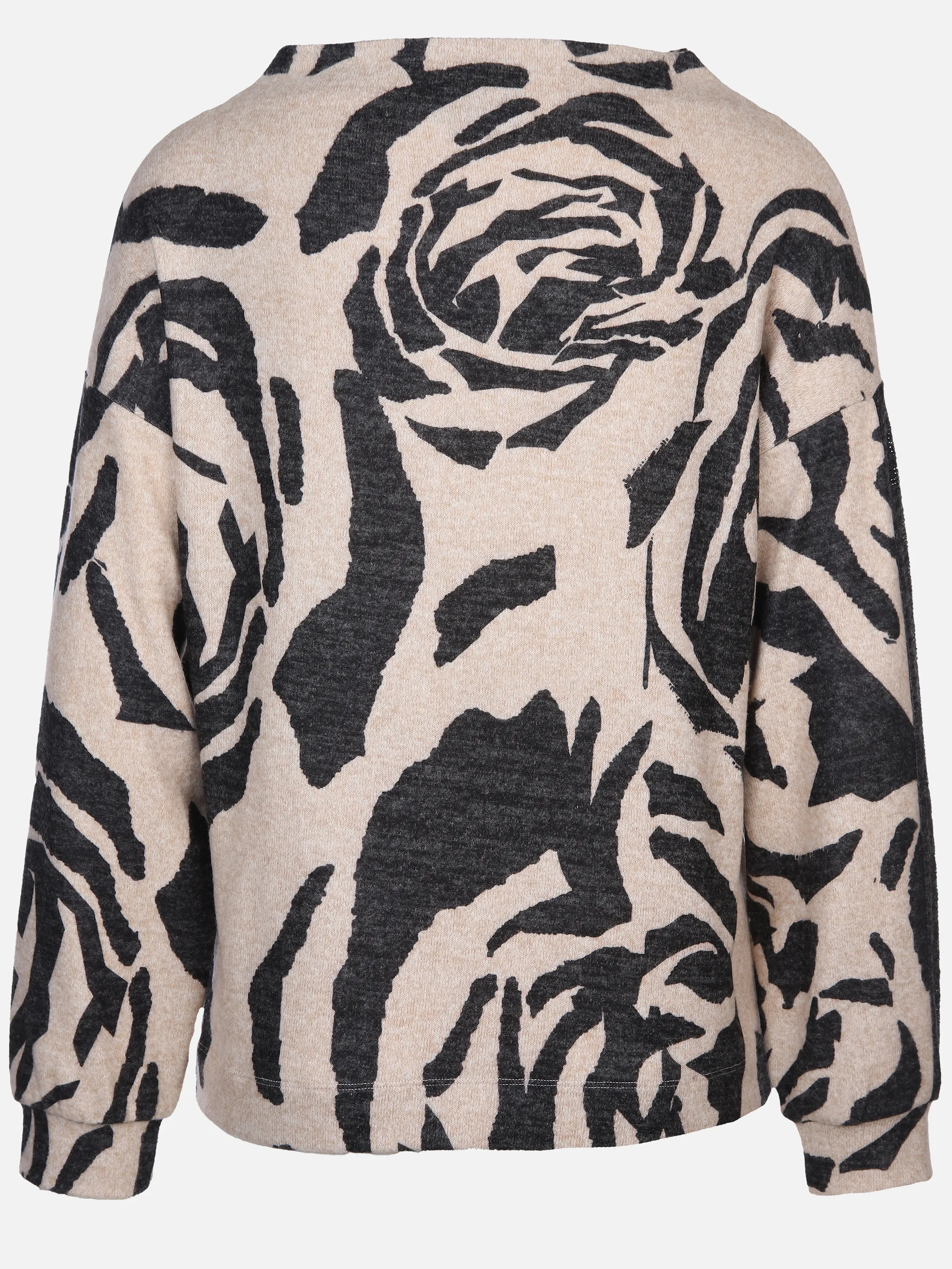 Damen Flauschshirt mit Strassverzierung auf einem Ärmel