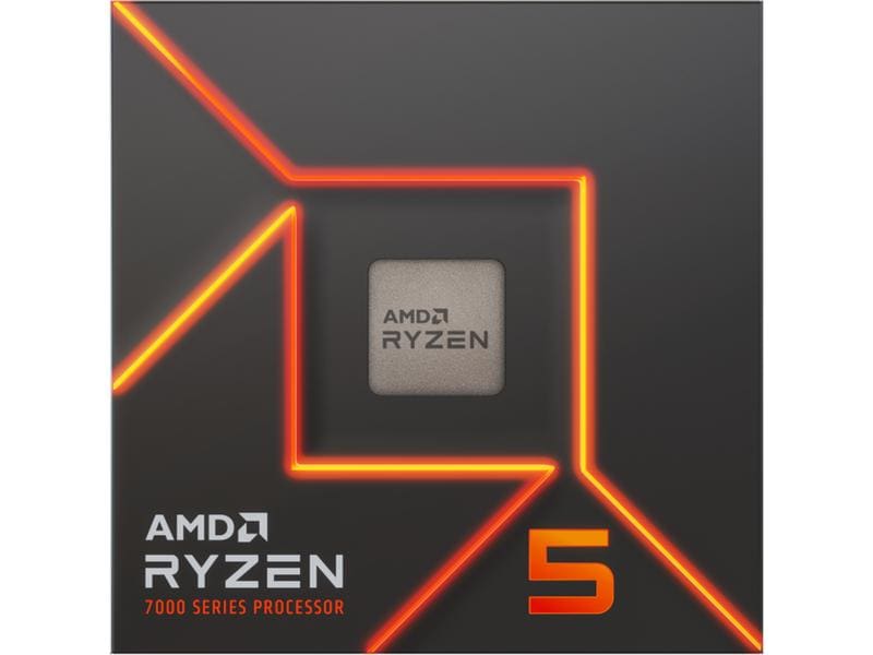 AMD CPU Ryzen 5 7600X 4.7 GHz Gaming-Prozessor mit 6 Kernen, 12 Threads und einer Leistungsaufnahme von 105 W