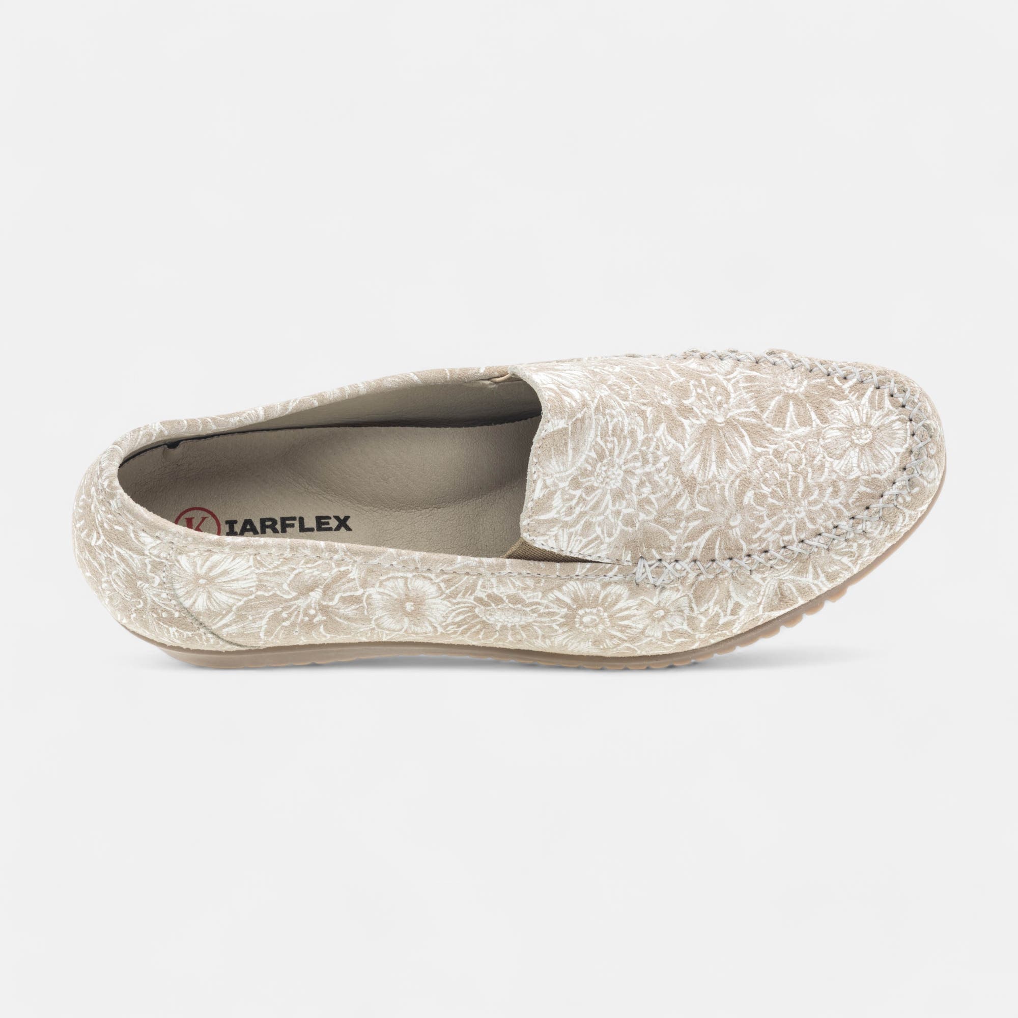 Mocassins pieds sensibles Femme en cuir beige