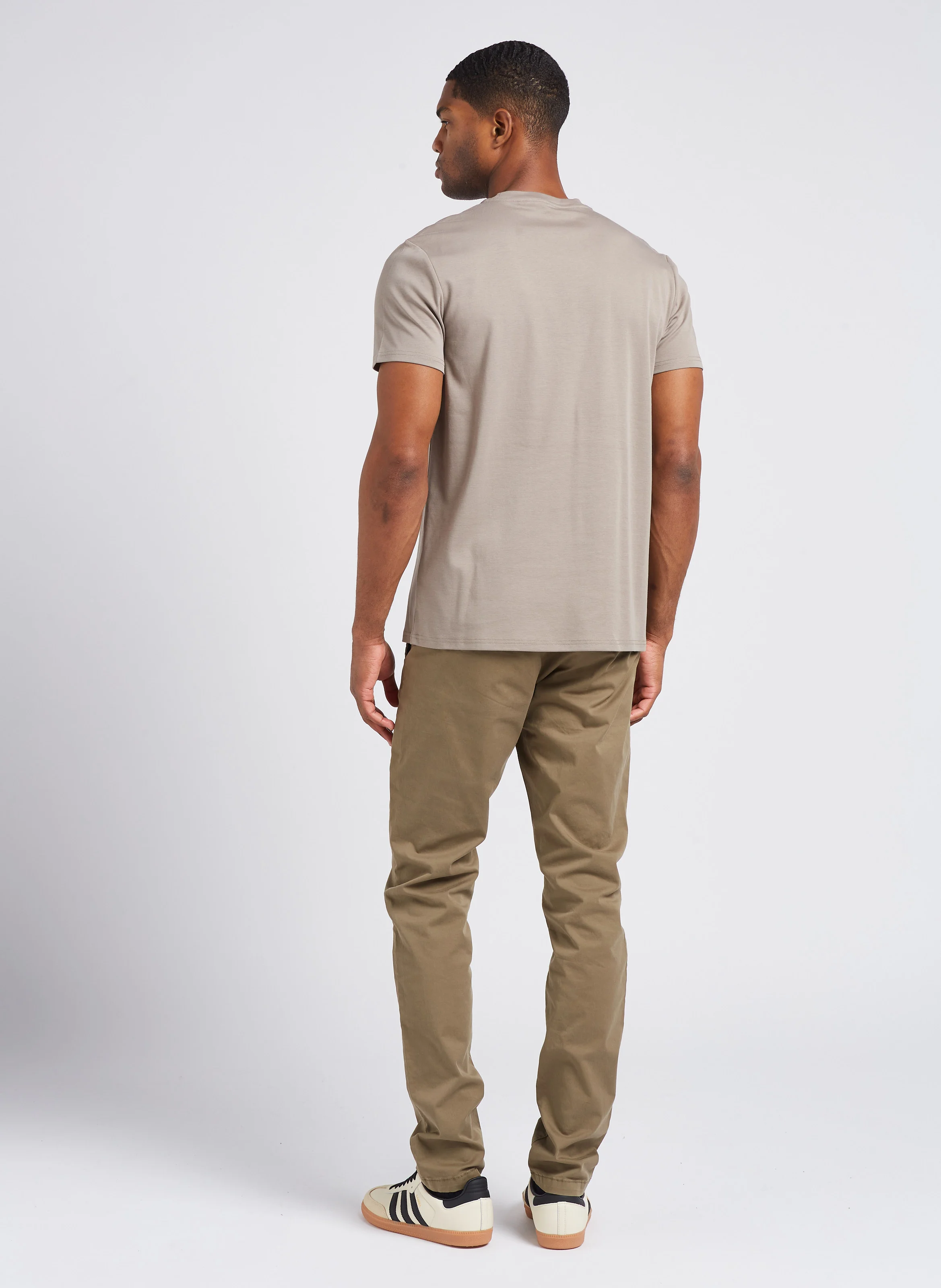 Chino slim fit en coton mélangé | Kaki
