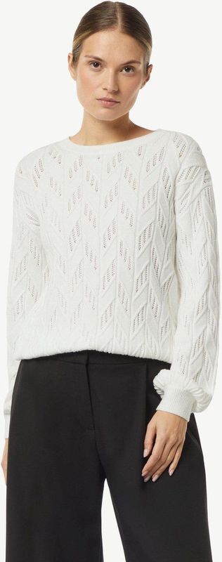 Comma - Gebreide Pullover - Ronde Hals - Viscosemix - Structuurpatroon