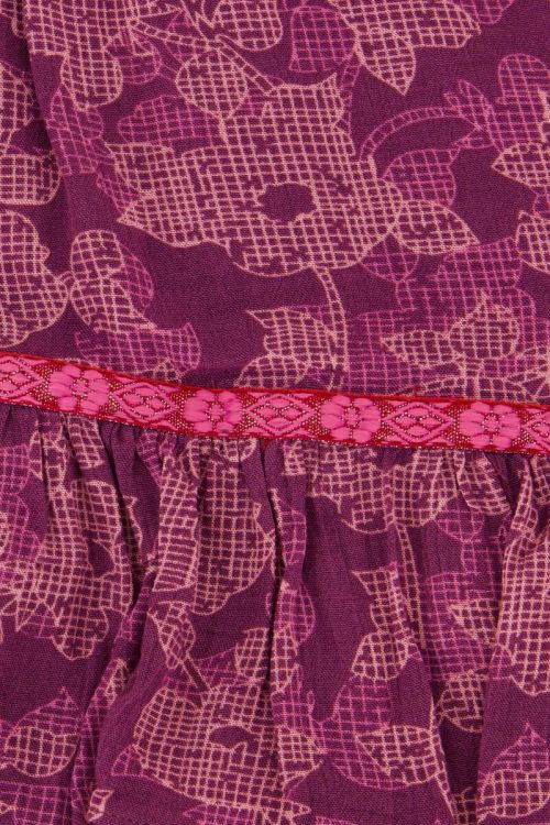 Roze skort met tapes en bloemenprint