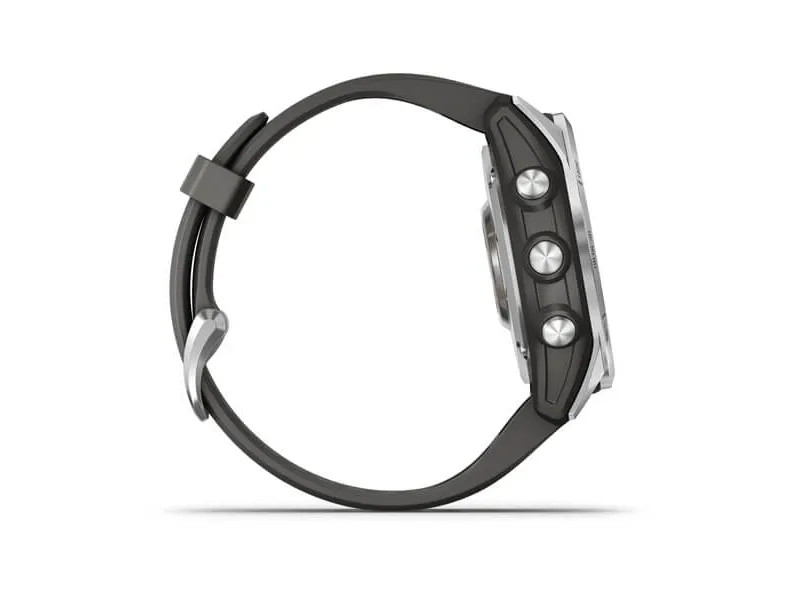 Garmin fenix 7S - 42 mm - sølv - sportsur med bånd - silikone - grafit - håndledsstørrelse: 108-182 mm - display 1.2