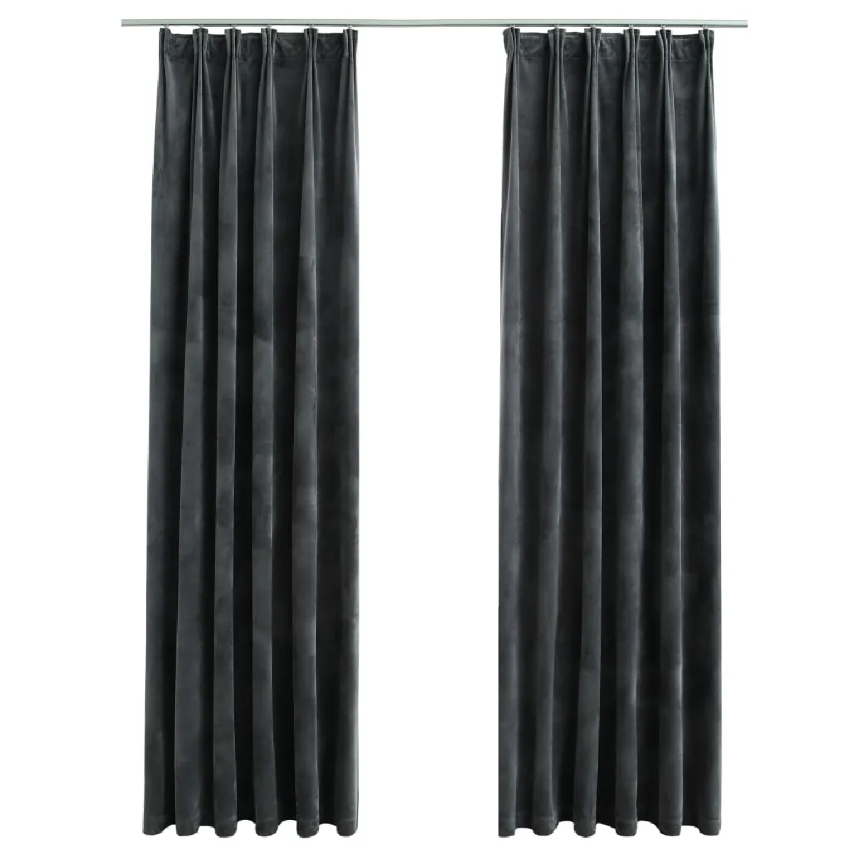 vidaXL Rideaux Occultants Velours - Anthracite - 140x175 cm