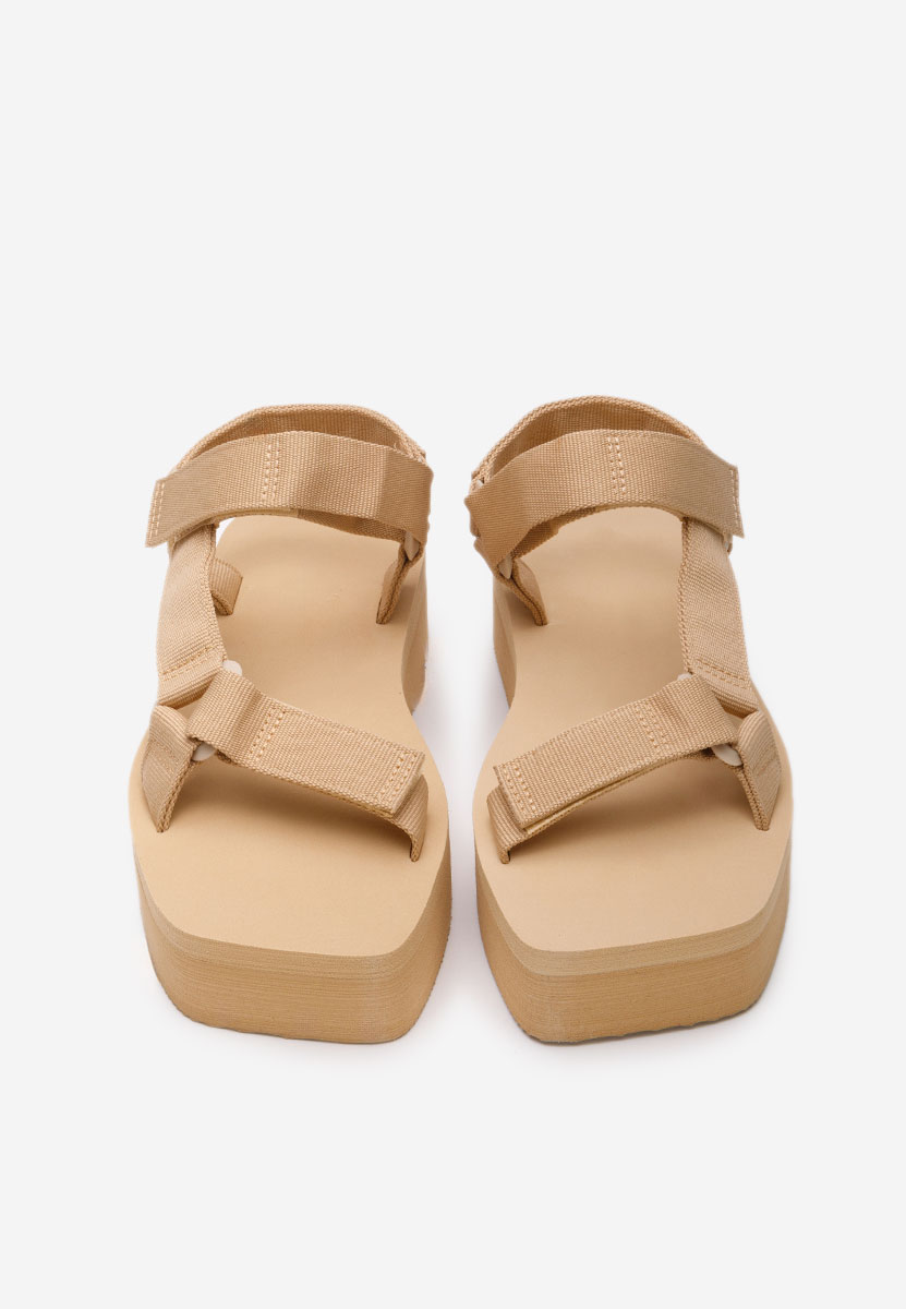 Sandales à plateforme beige Stacey