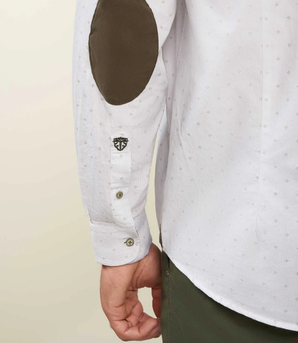 Chemise à rayures blanche et kaki JULESBT
