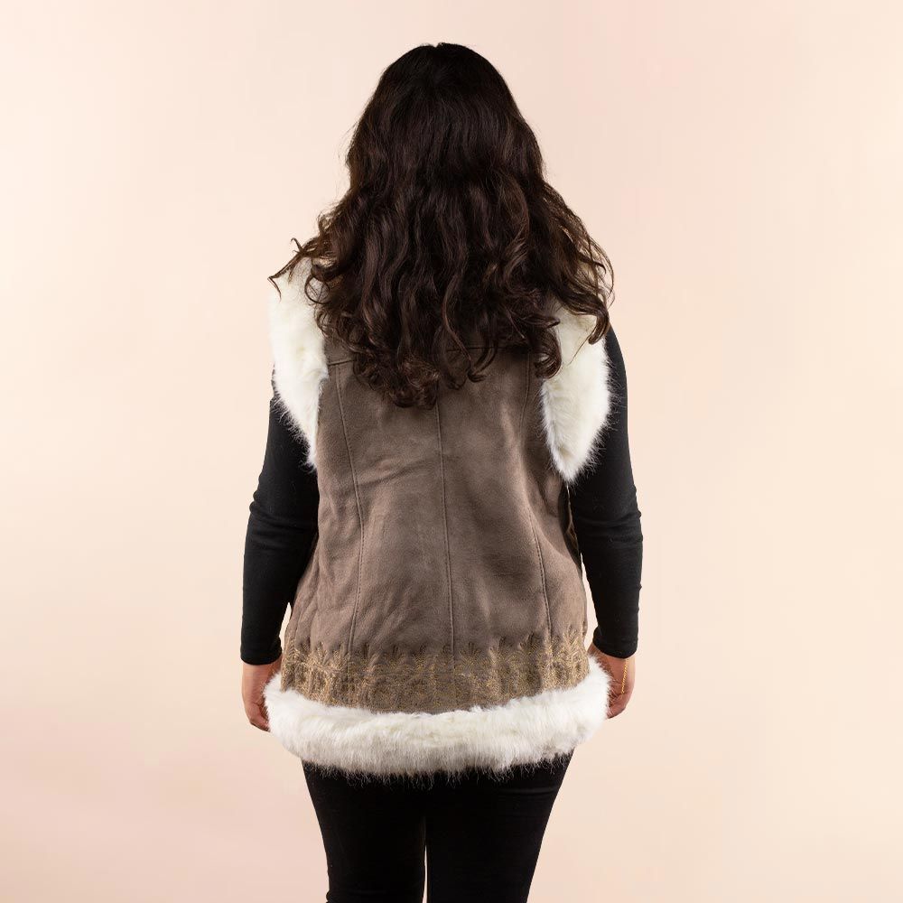 Afghan waistcoat Suse taupe
