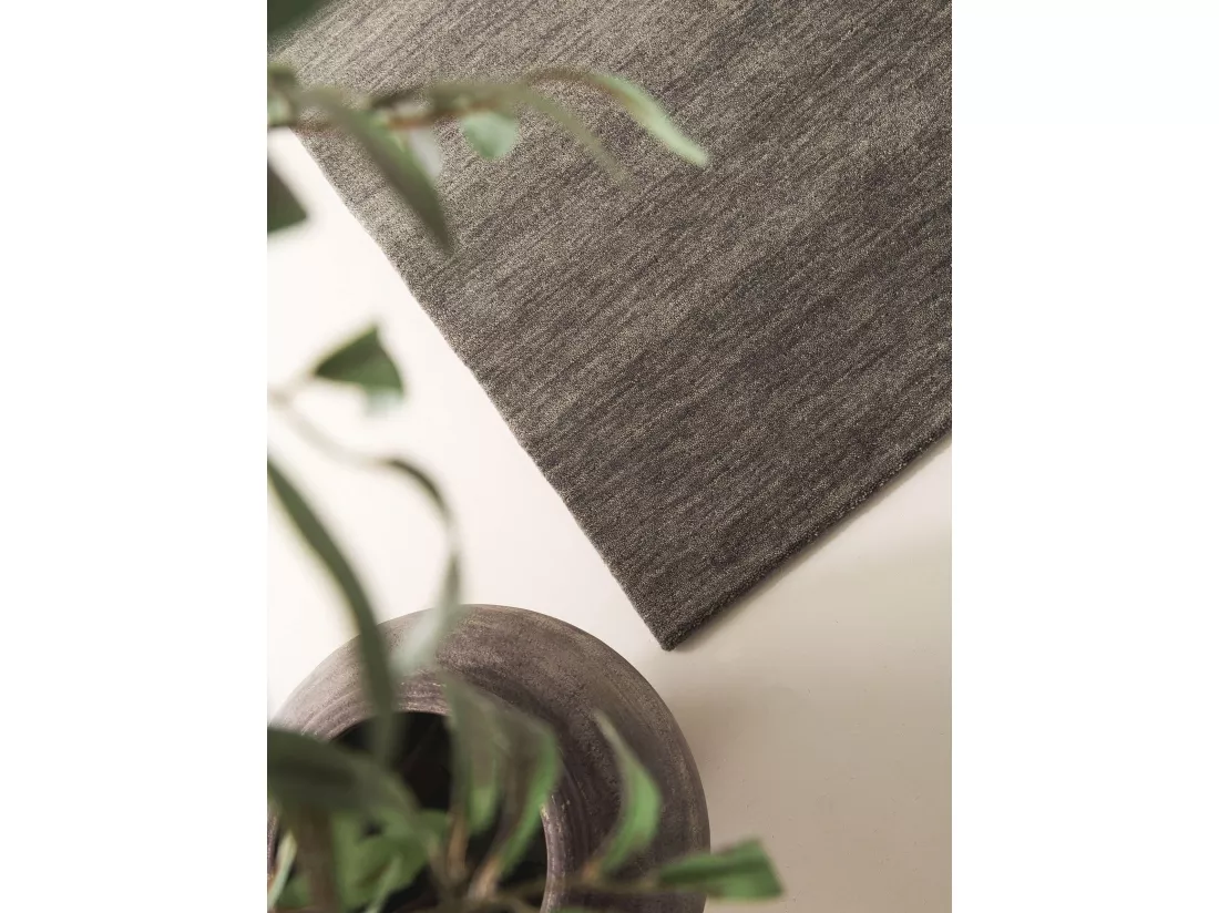 Tapis de couloir en laine Jamal Gris 80x300 cm