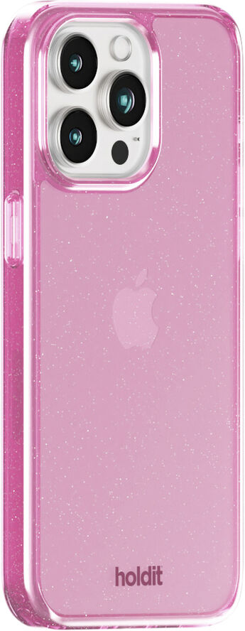 HoldIt Glitter Case iPhone 15 Pro Lyserød
