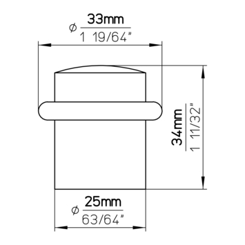 Deurstopper Ton mat nikkel 33 mm