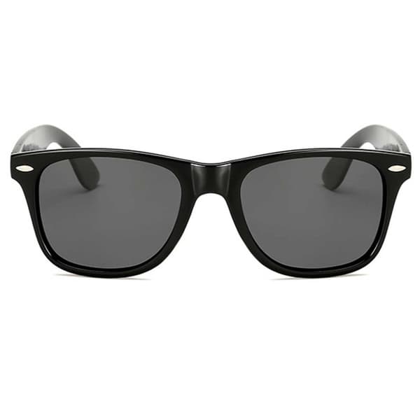 Retro wayfarer solbriller svart svart glass + senil ledning