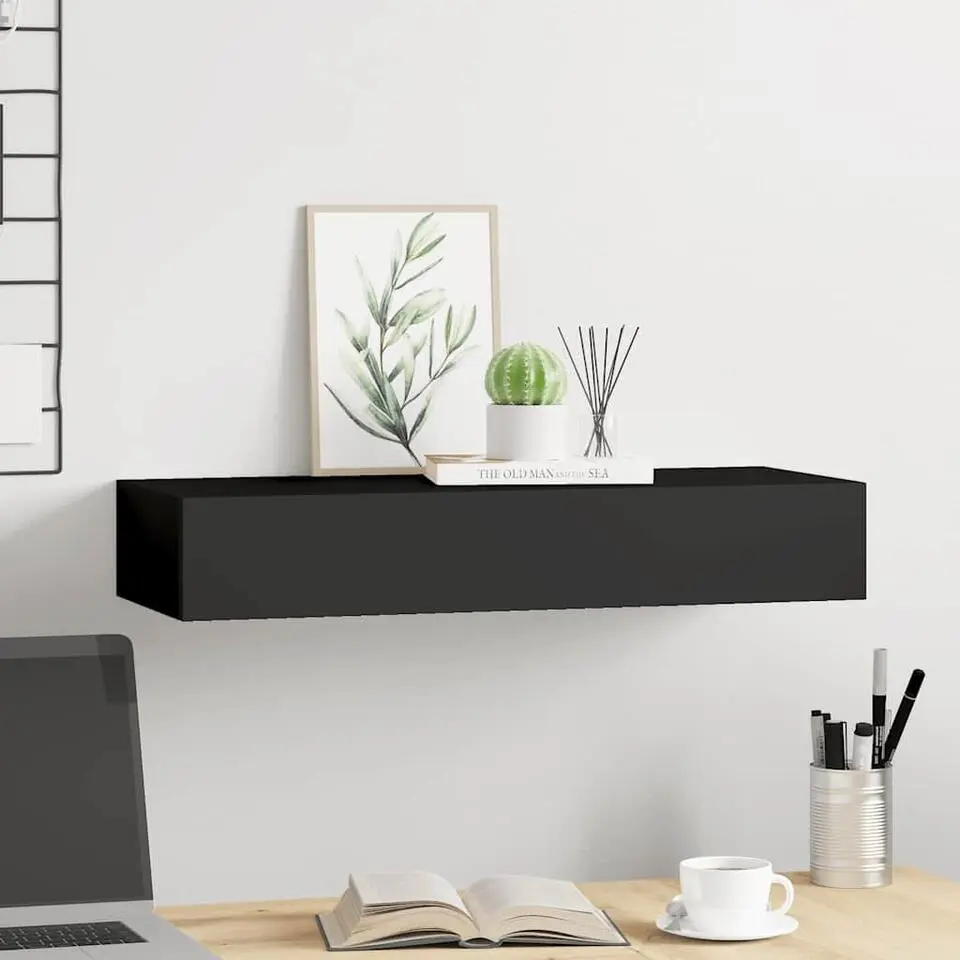 vidaXL - Ladeschap - Zwart - MDF
