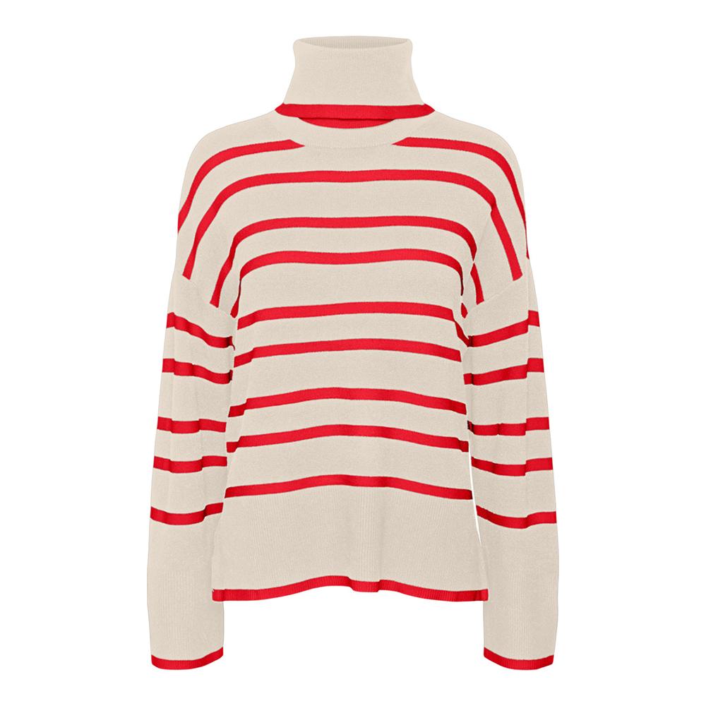 Vero Moda Pull Beige/Rouge Femme Vero Moda Saba