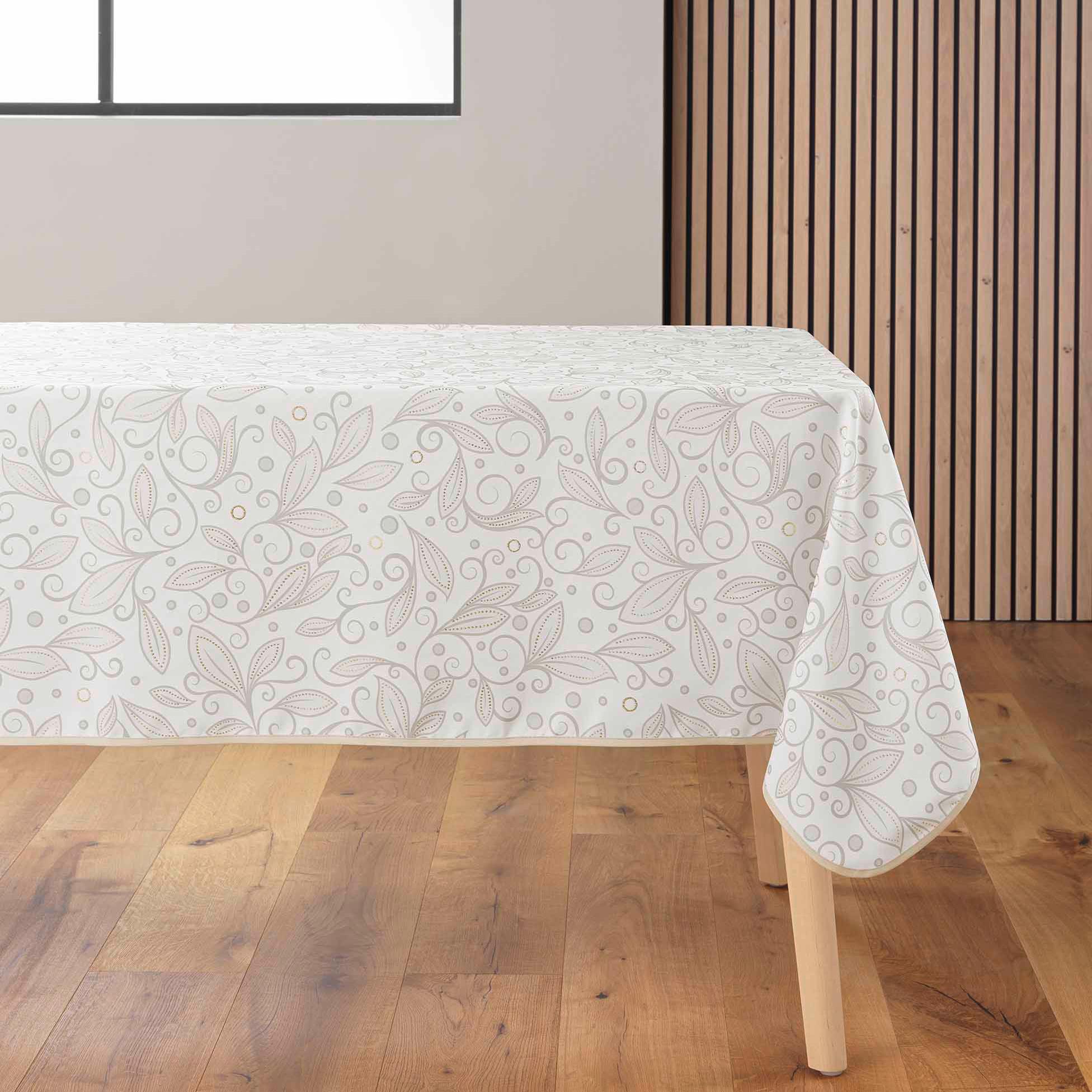 NAPPE RECTANGLE 145X240CM IMPRIME METALLISE LEYA
