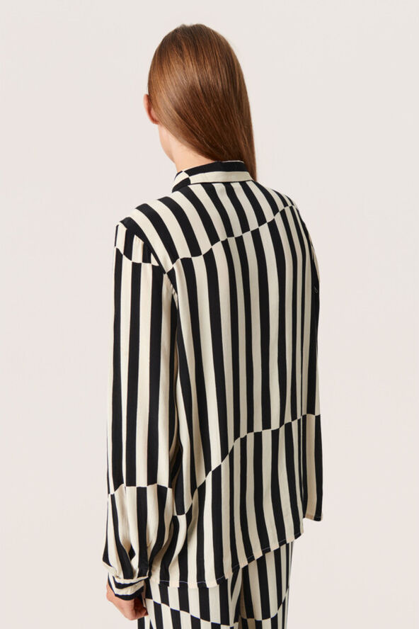 Soaked in Luxury SLMolly Shirt Irregular stripes beige print