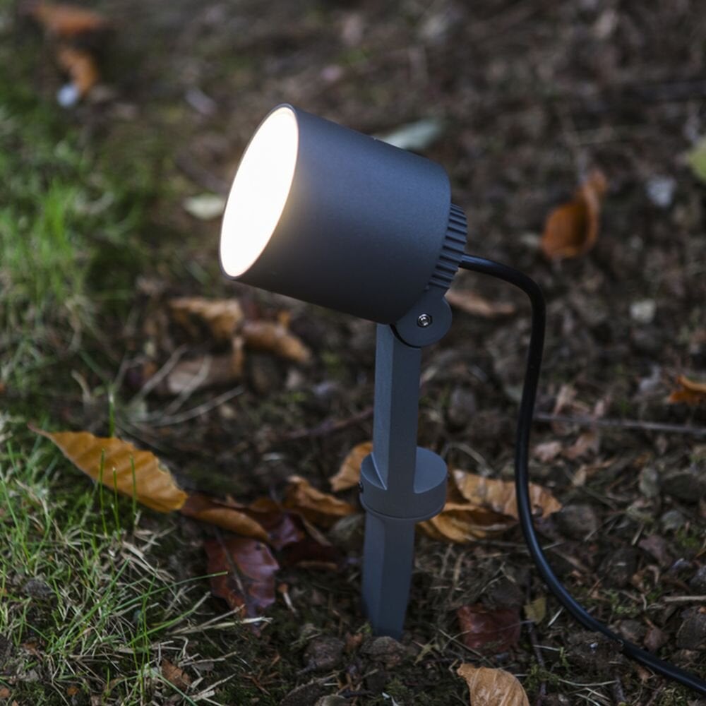 LED grondpenlamp Explorer van spuitgietaluminium in antraciet