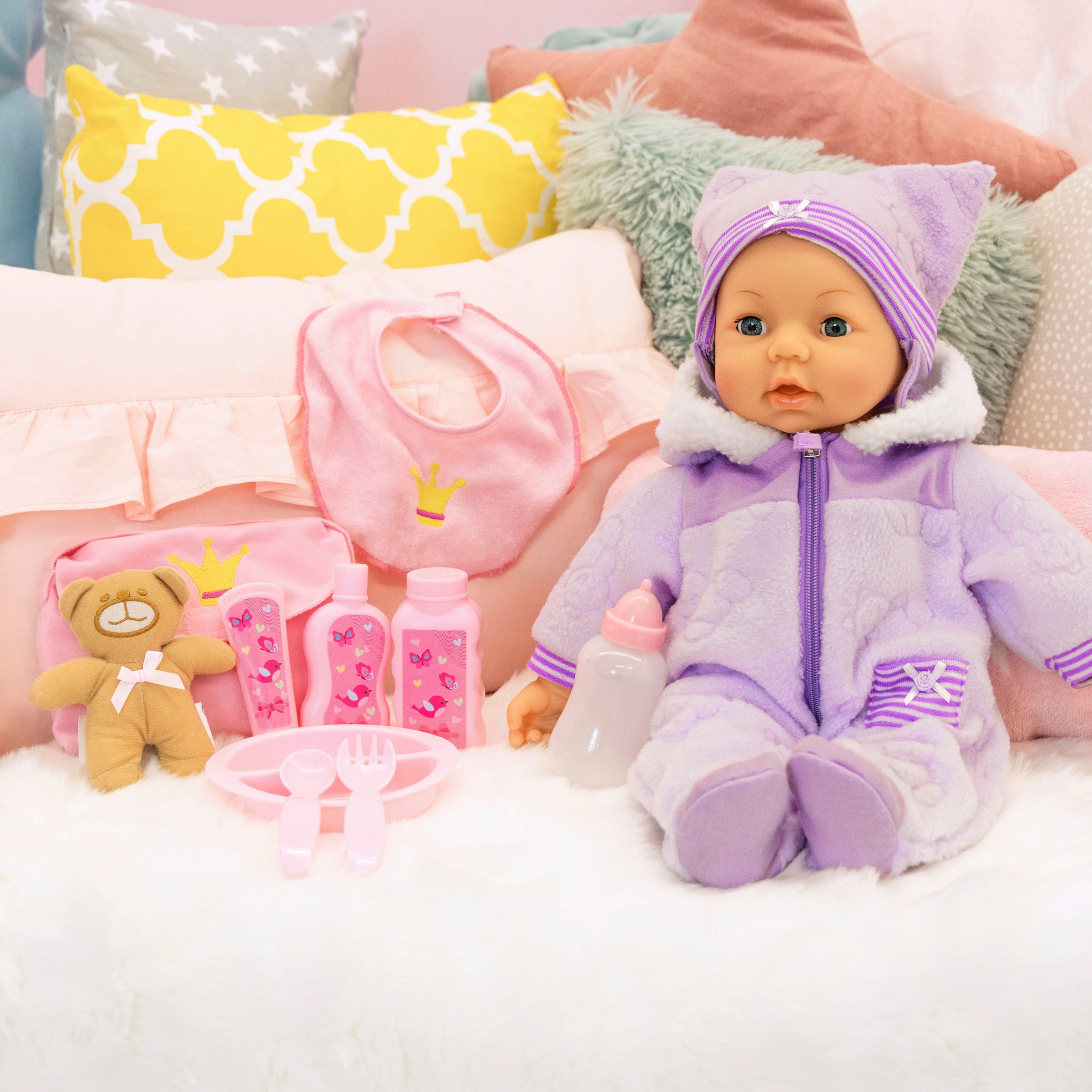 Bayer Babypuppe »Piccolina Magic Eyes« mit Funktion und Zubehör