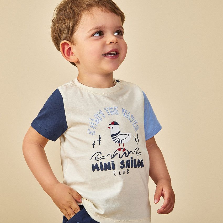 Ensemble 2 pièces effet color block pour bébé garçon - Bleu marine