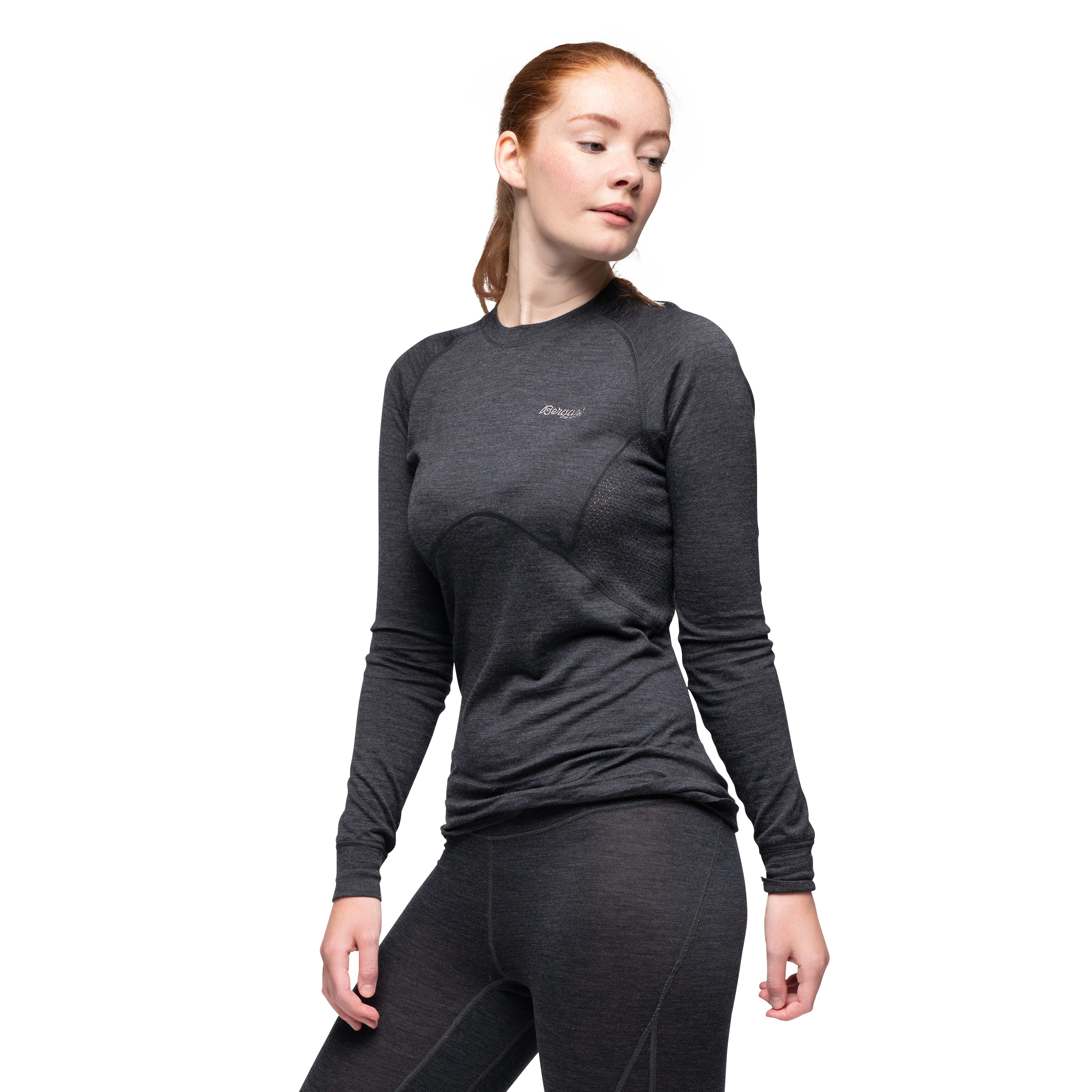Inner:Pure W Long Sleeve Solid Charcoal