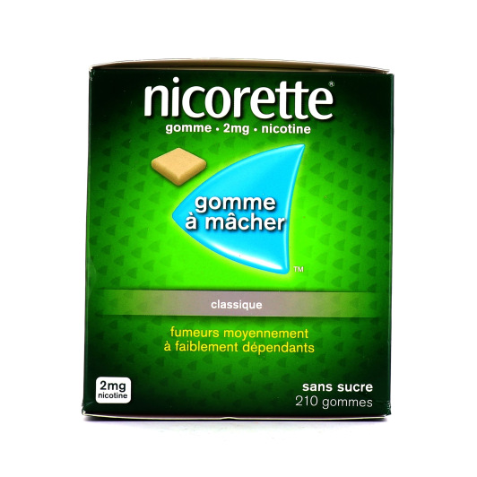 Nicorette gommes 2 mg sans sucre