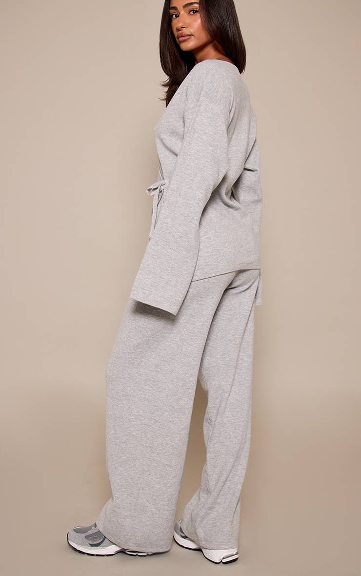 Gris Cendré Pantalon Petite En Maille À Cordon De Serrage