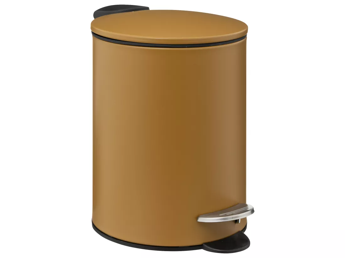 Poubelle de salle de bain en métal Marron malt Soft Close 3 L