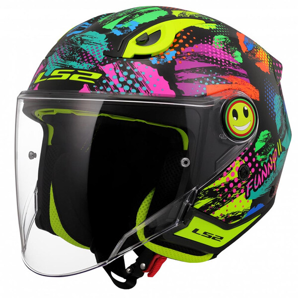 LS2 - Casque enfant OF622 Funny II Joy Noir / Rose / Orange / Bleu / Brillant