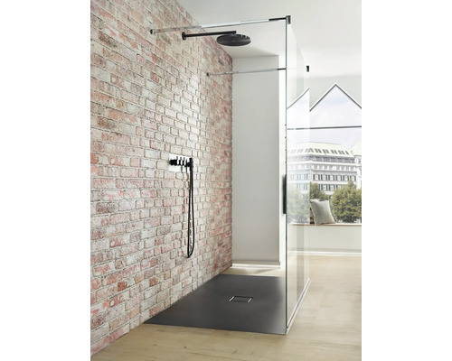 KALDEWEI CONOFLAT Secure Plus 780-1 douchebak, 90 x 80 x 3,2 cm, matzwart, antislipcoating over het gehele oppervlak, 465000012676