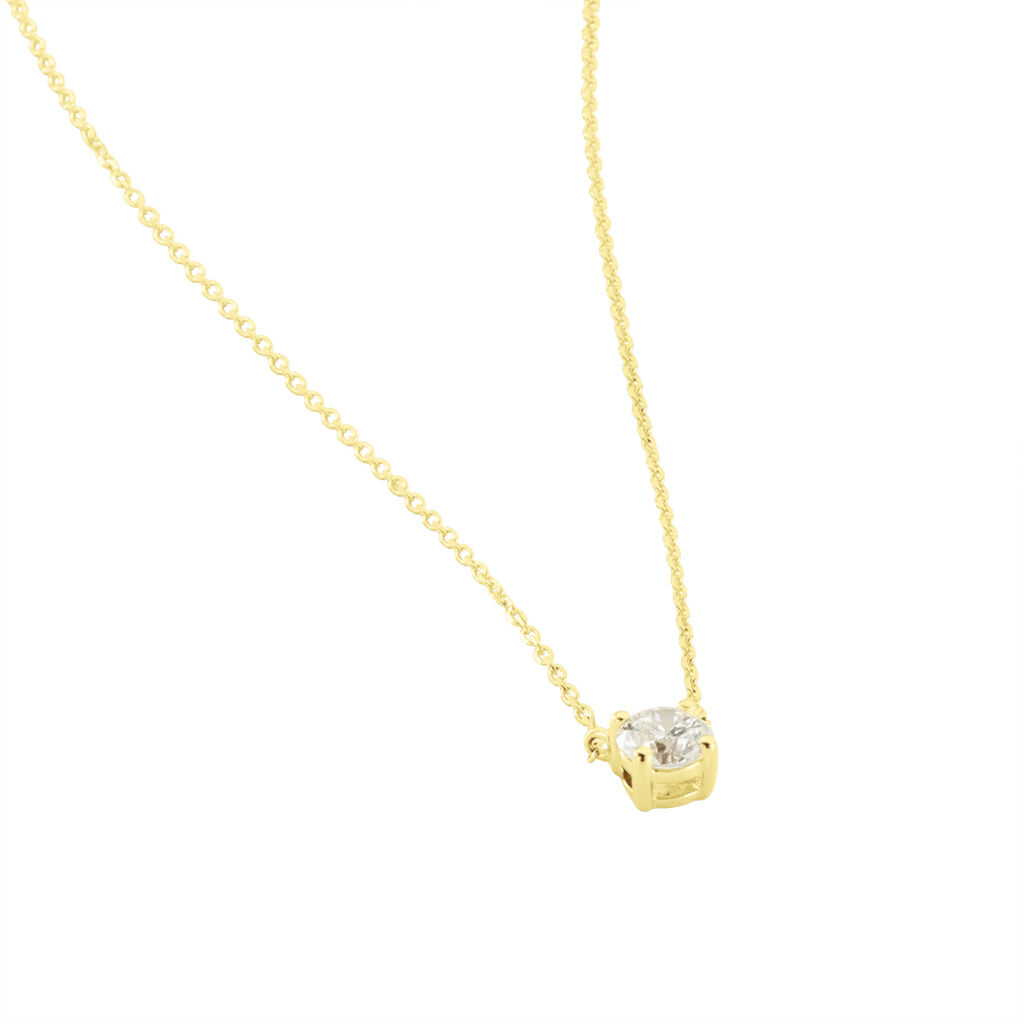 Collier Aphrodite Or Jaune Diamant Synthetique