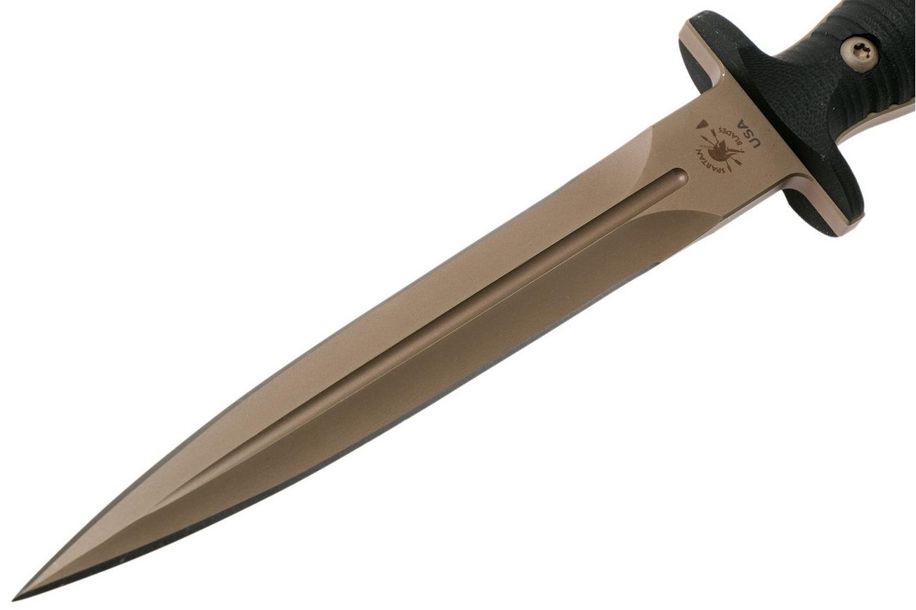 Spartan Blades George V14 Dagger Flat Dark Earth Blade, Black Handle, dolk