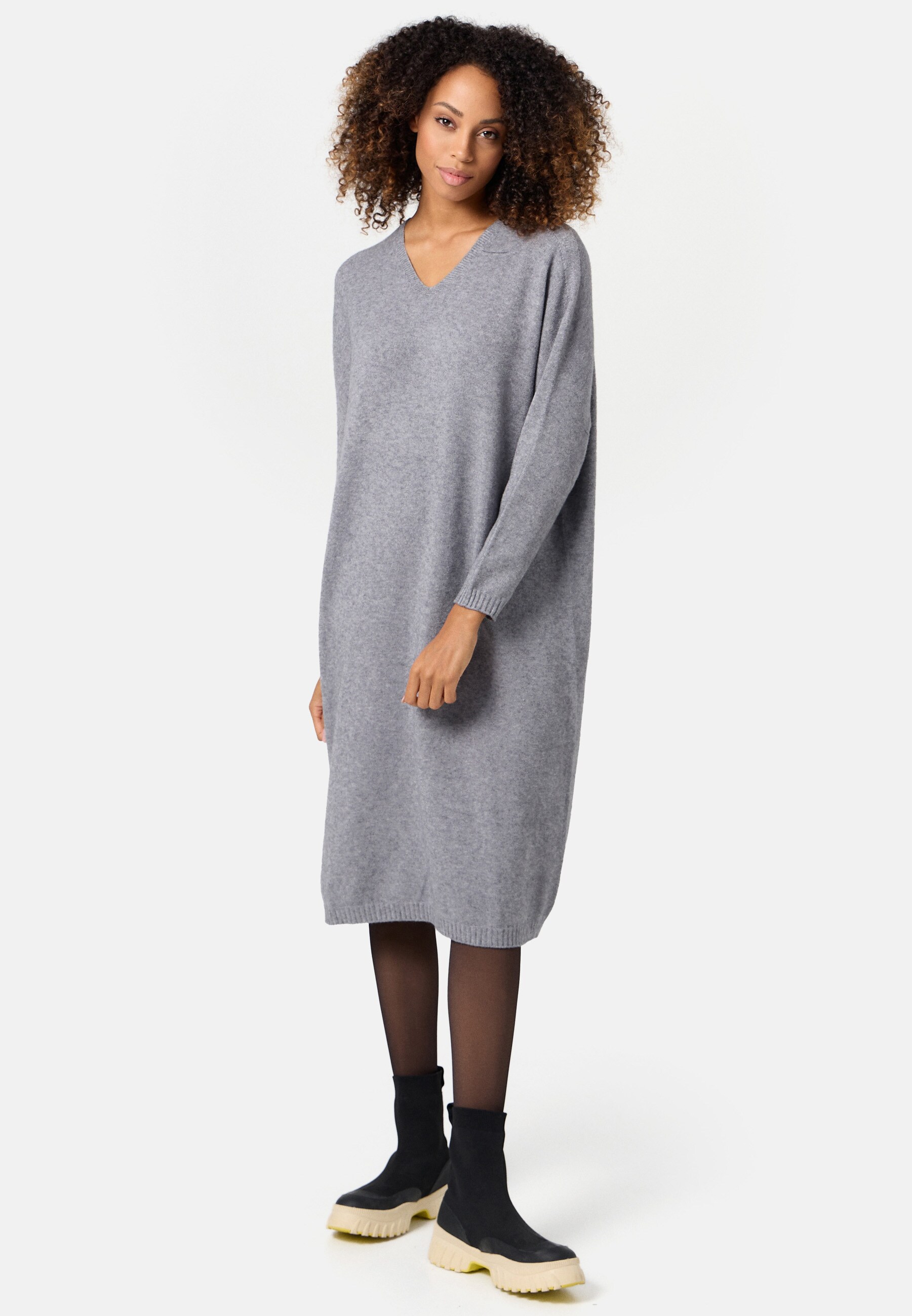PM SELECTED Damen Elegantes Strickkleid Longpullover in Einheitsgröße PM72