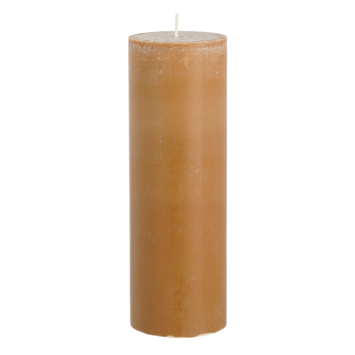 Pilaar kaars stearine bruin - h20xd6,8cm