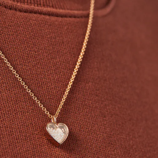 Colar Areia com banho de ouro rosa 18k sobre prata e pérolas.