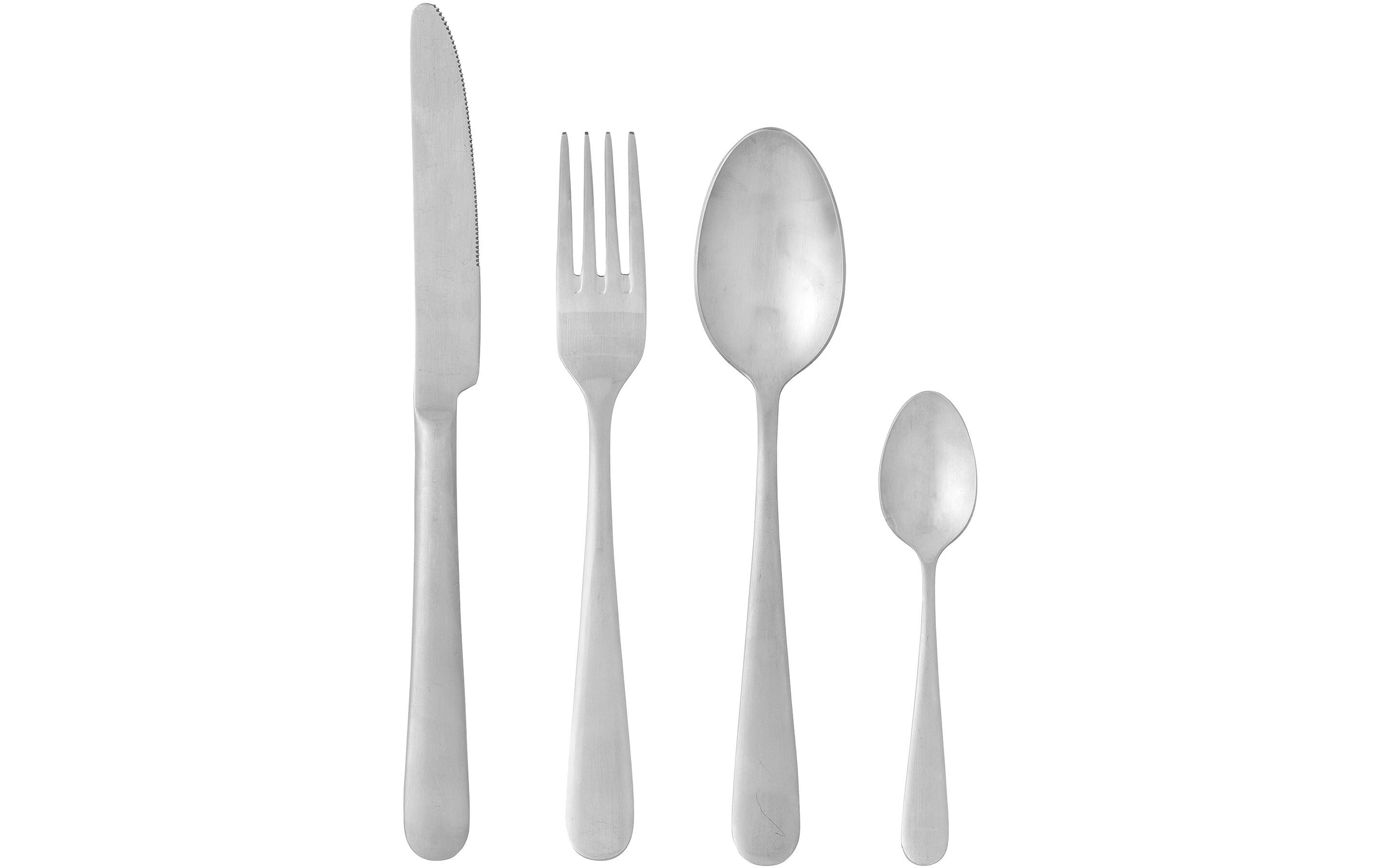 Besteck-Set Karma 4-teilig, SilberMinimalistisches Edelstahl-Besteck in matter Silberoptik
