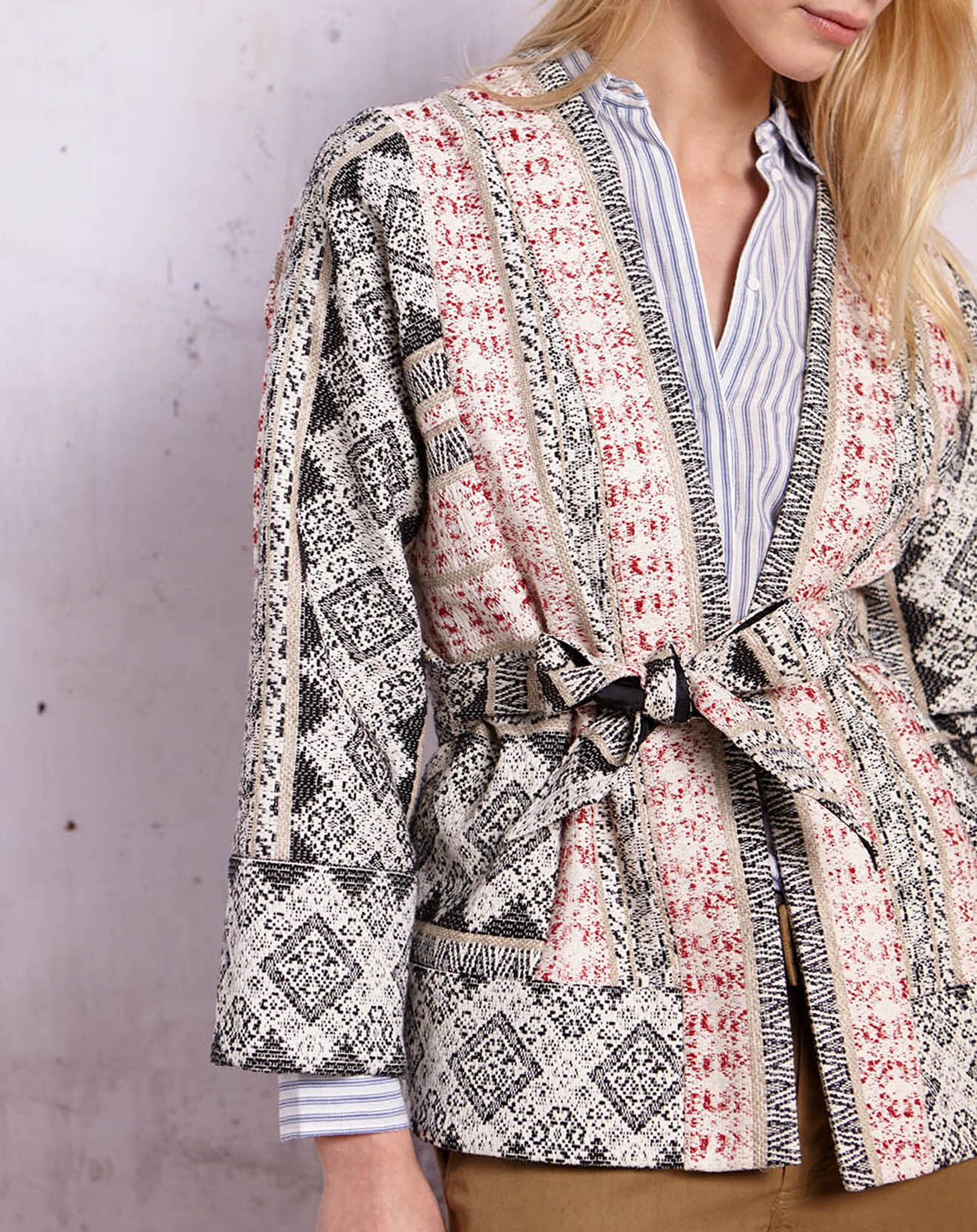 Swildens Veste Qazza jacquard noir/blanc