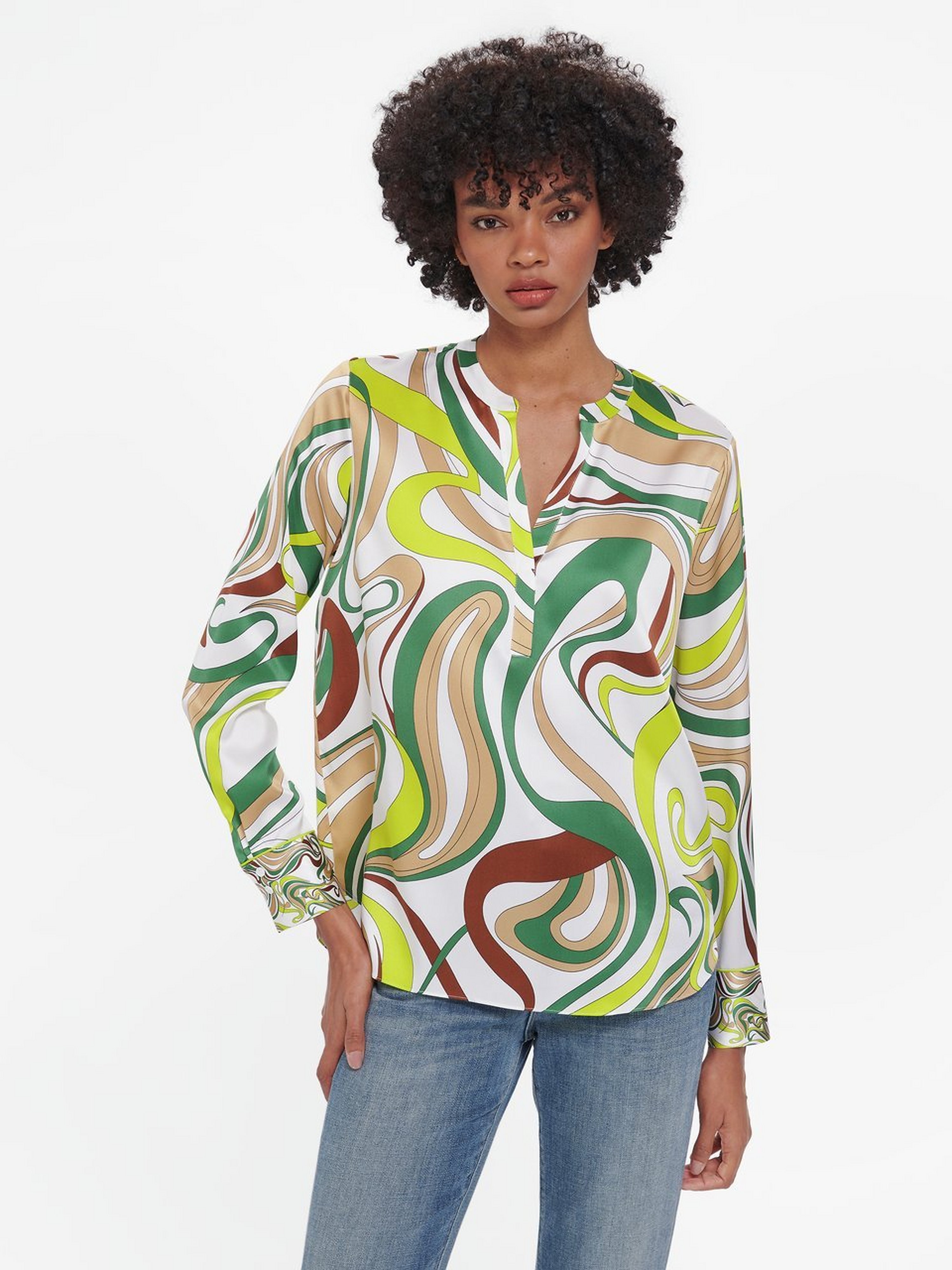 Bluse mit Stehkragen