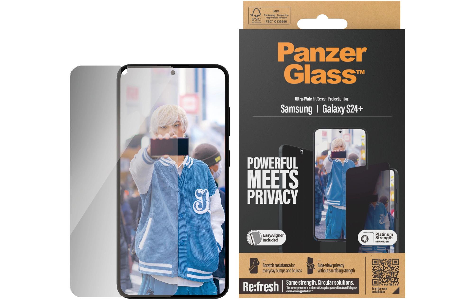 Displayschutz Ultra Wide Fit Privacy Galaxy S24+Display-Schutzfolie für das Samsung Galaxy S24+ mit Applicator