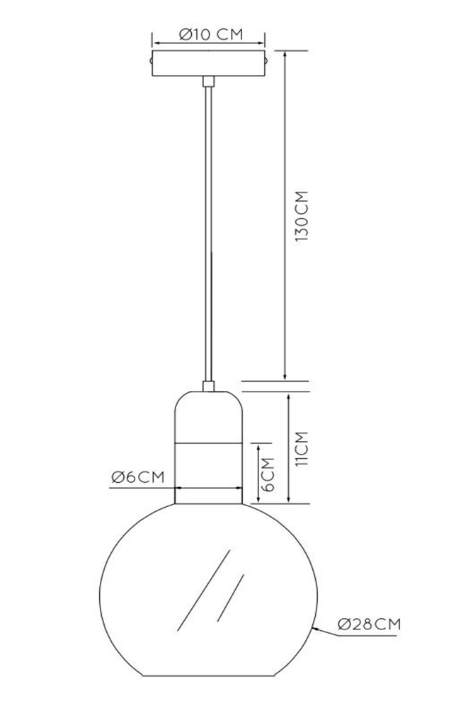 Lucide Julius hanglamp 28cm 1x E27 zwart