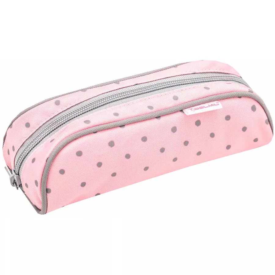Belmil Schulranzen Smarty Schulranzen Set 6-teilig mit Brustgurt, Hüftgurt Pink Dots 2