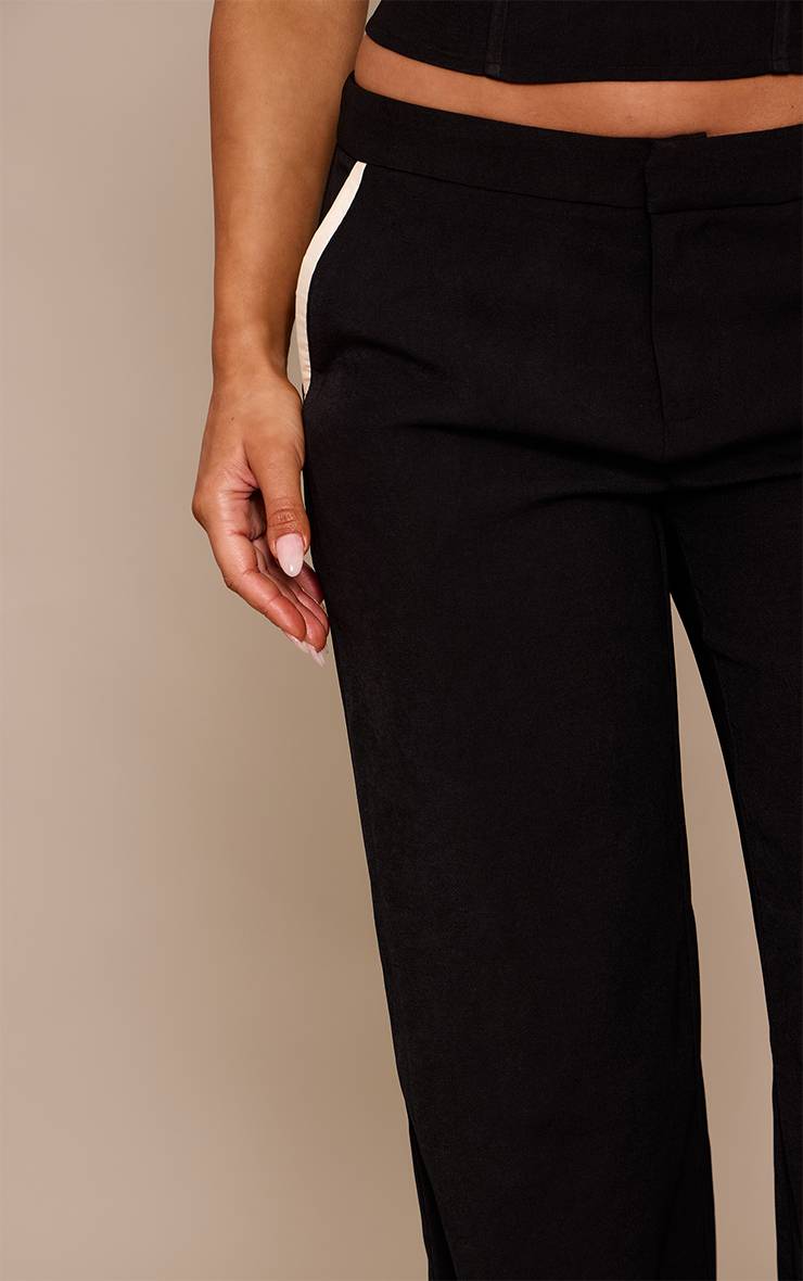 Noir Pantalon Large Tailleur Tissé