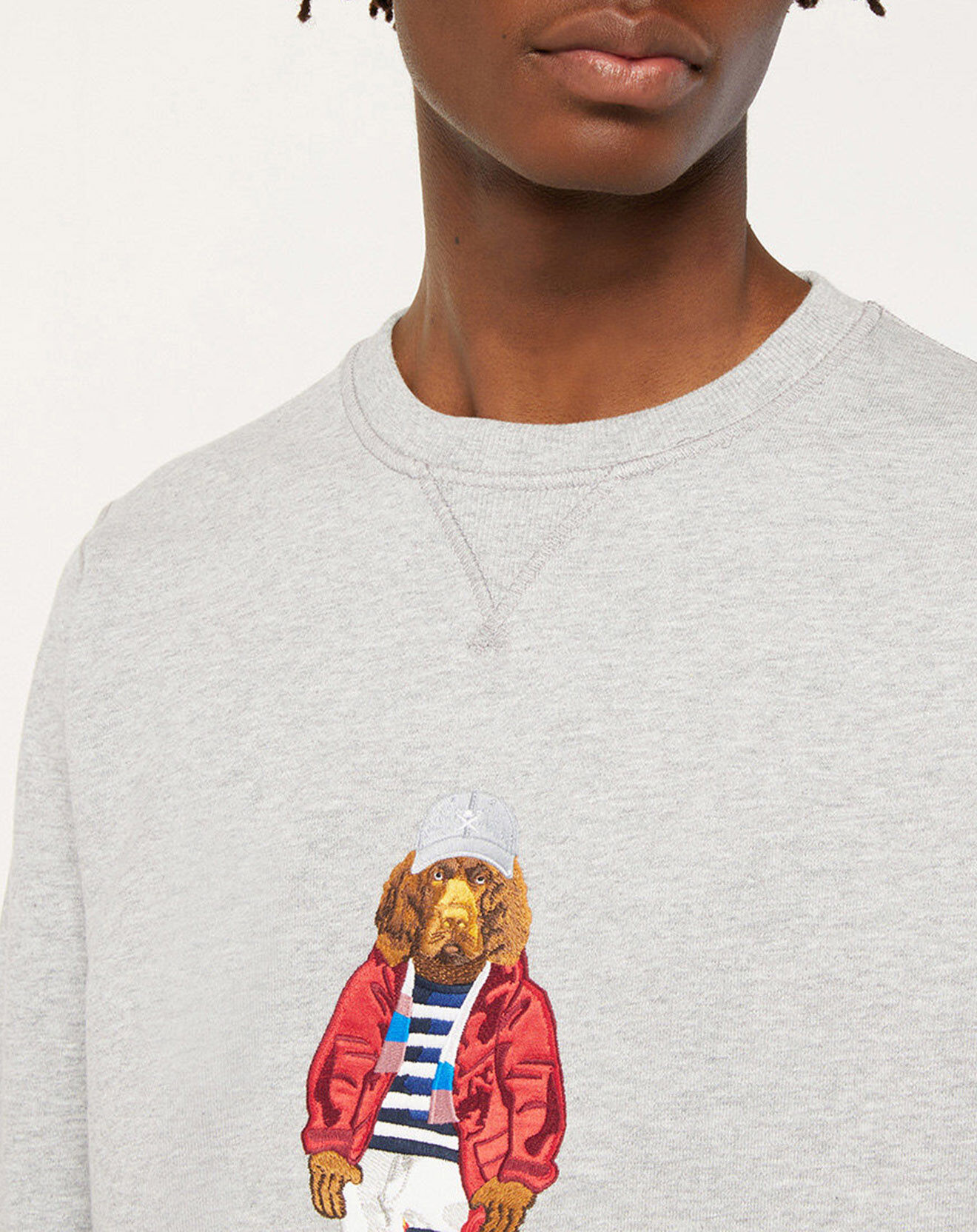 Hackett London Sweat Charly Dog gris chiné