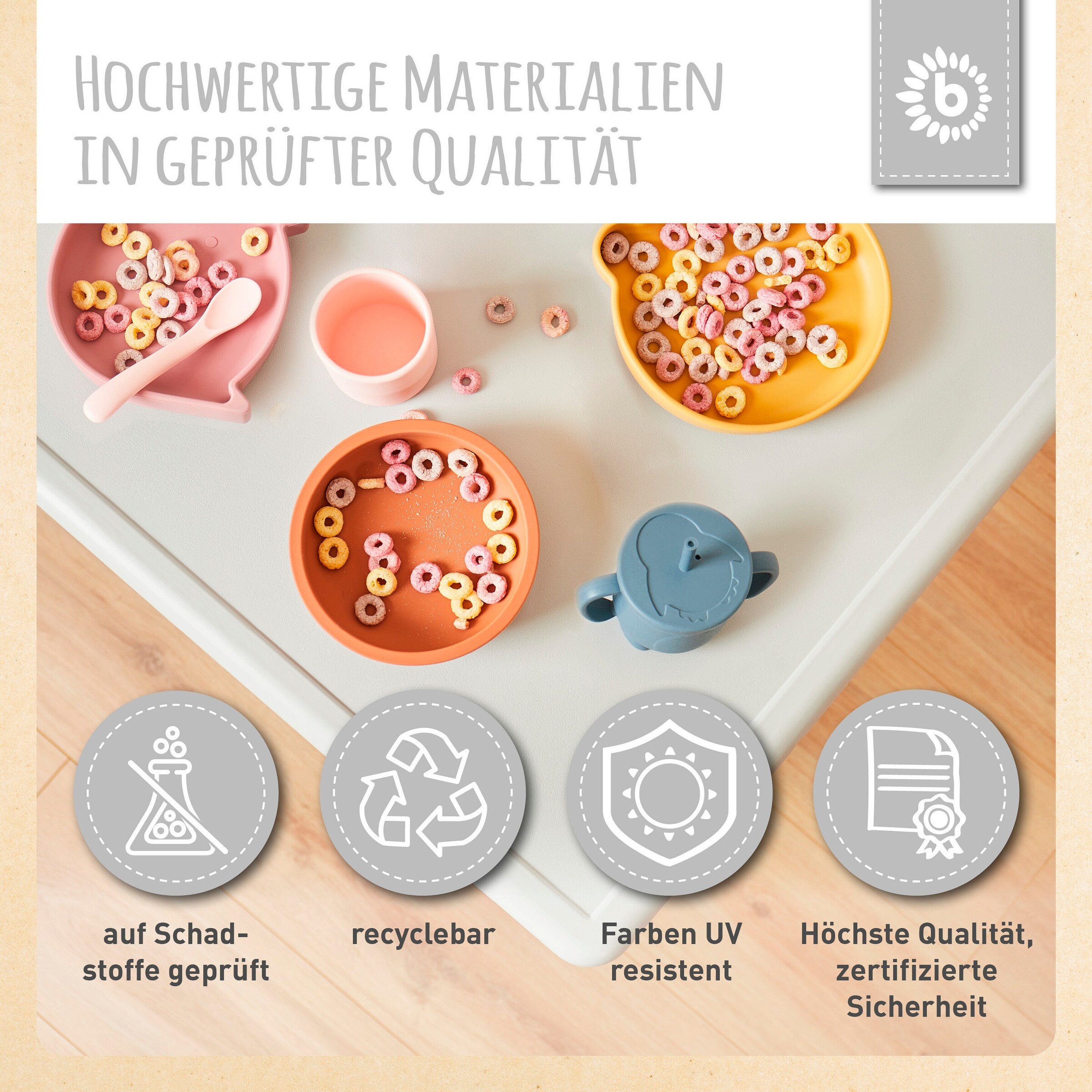Bieco Kindertisch, Design: Eisgrau Grau