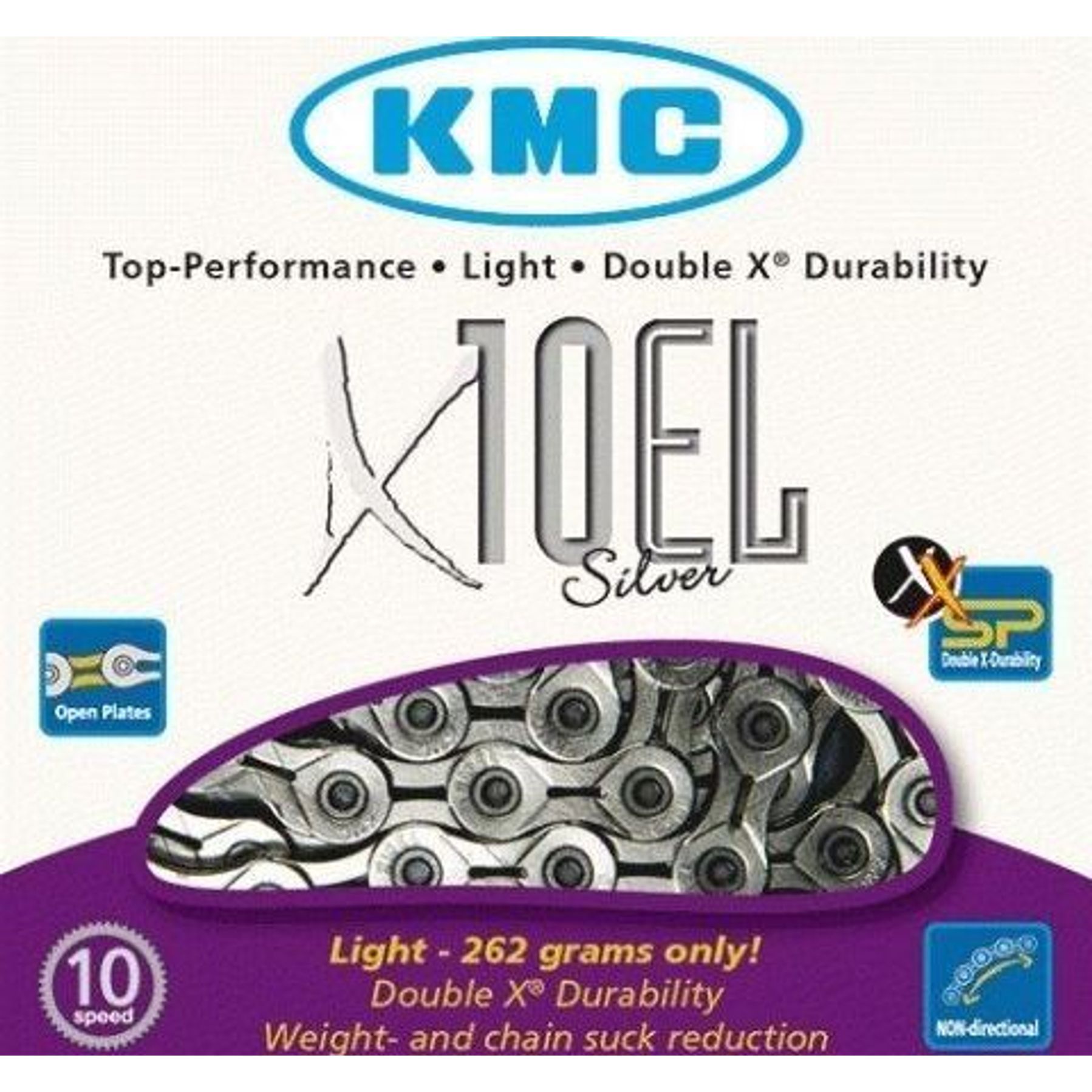 KMC X10EL Silver 10-speed Ketting