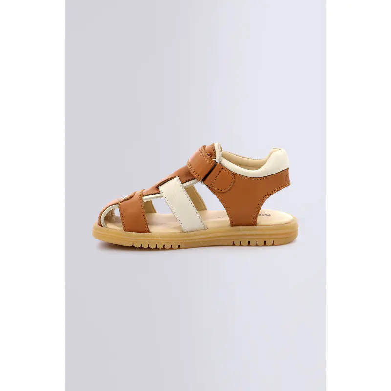 KICKGALACXU CAMEL BLANC SANDALES Cuir Garçon
