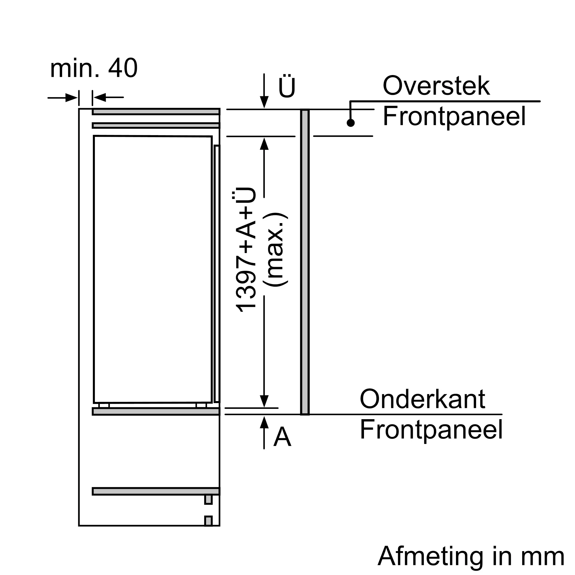 Serie 8 Inbouw koelkast 139.7 x 55.8 cm Vlakscharnier