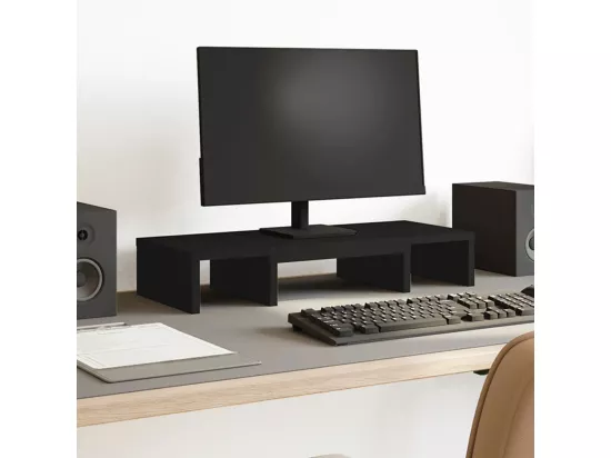 Support de moniteur réglable noir bois d'ingénierie